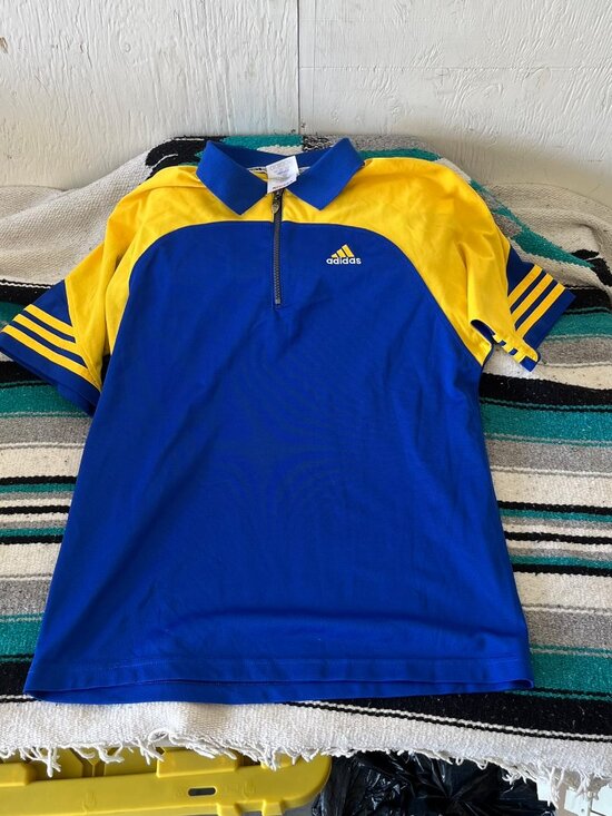 Adidas Other - Vintage Adidas Half-Zip Polo Shirt Blue/Yellow